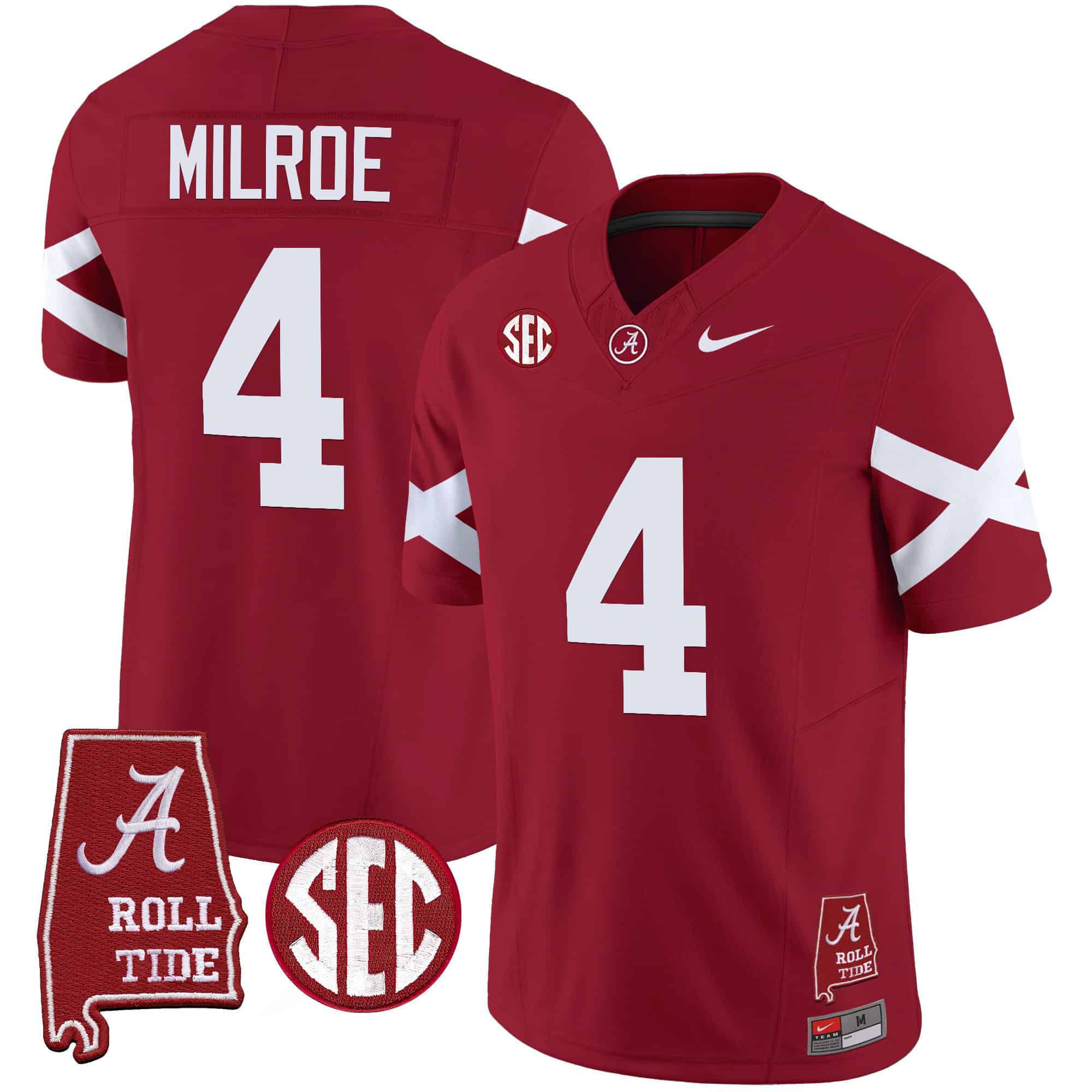 Men Alabama Crimson Tide #4 Milroe Red Map Vapor Limited 2024 Nike NCAA Jersey->indianapolis colts->NFL Jersey
